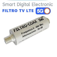 Filtro 5G per antenna TV elimina interferenze  LTE E21÷48  ad alta attenuazione