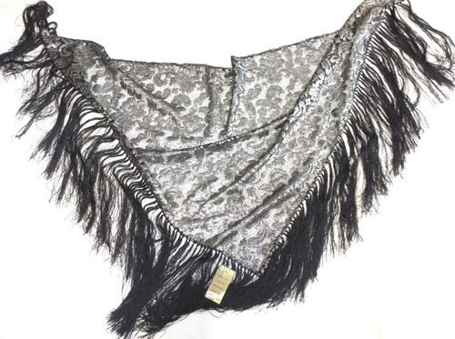 Scialle pizzo nero - in,