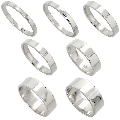 2mm 8mm uomo donna - a, argento
