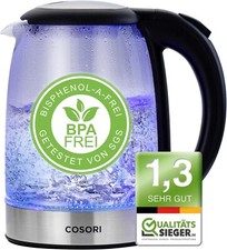 COSORI Glass Kettle with Upgrade Stainless Steel Filter and Inner Lid, BPA-Free,
