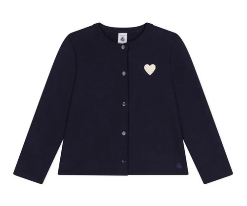 Cardigan bambina molleton blu - cardigan,