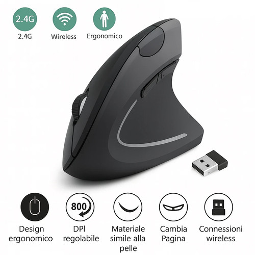 Mouse verticale ergonomico - verticale,