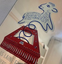 Ancienne glace fixé sous verre TRECA matelas Savignac no plaque émaillée boite