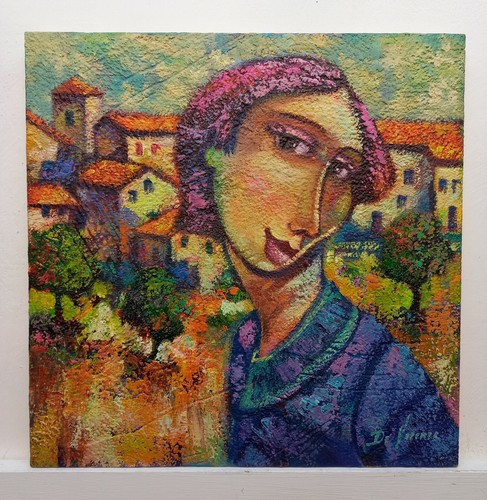 Quadro figura paesaggio - quadro, olio
