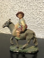 Statuina Del Presepe C.C. CONFALONIERI Bambino Su Asinello