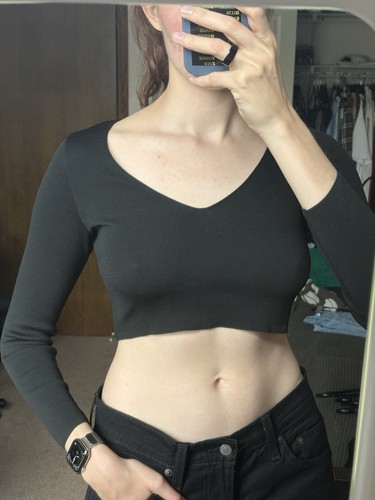 Crop top stradivarius nero - top,