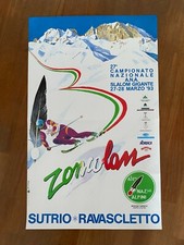 MANIFESTO,POSTER 1993 Monte Zoncolan SLALOM SCI sutrio ravascletto ALPINI FRIULI