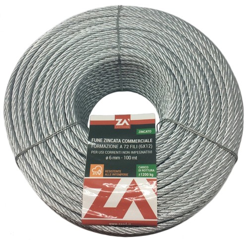 Cordino acciaio zincato 72 - in,