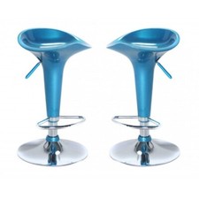 Coppia 2 Sgabelli Alti Blu