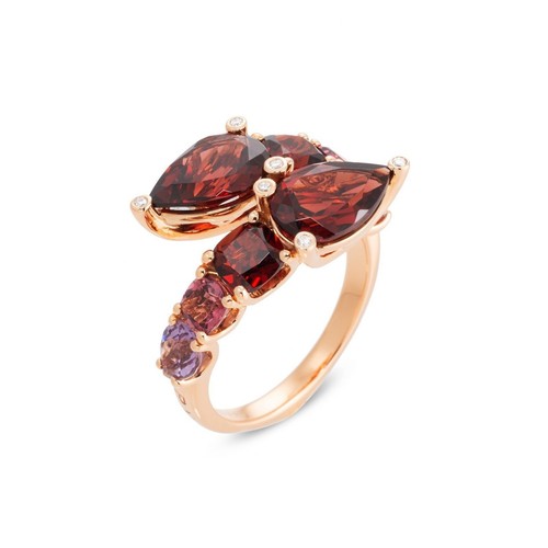 Anello oro rosa kt con - rosa, 18