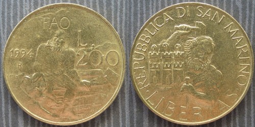 San marino 200 lire - , 1994