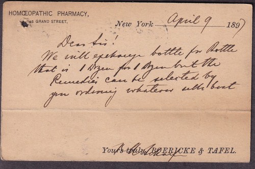 1897 cartolina boericke - 1897,