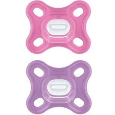 Mam Ciuccio Succhietto in Silicone con Custodia 0-2 mesi Rosa Confezione da 2 Pe