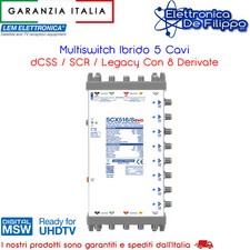 SCX516/8evo Multiswitch Ibrido Passante 5 Ingressi 8 Uscite dCSS/SCR Idoneo SKY