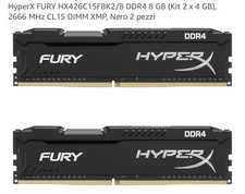 RAM HyperX FURY HX426C15FBK2/8 DDR4 8 GB (Kit 2 x 4 GB) 2666 MHz CL15 DIMM XMP