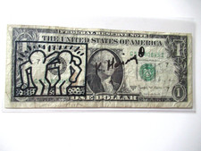 a) K. HARING: BANCONOTA DA 1$