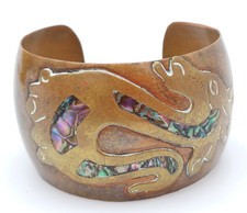 BRACCIALE RIGIDO ALLA SCHIAVA CON INSERTO IN MADREPERLA - ETNICO