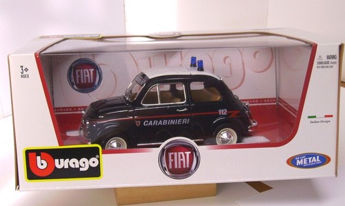 Burago fiat 500 - burago, carabinieri
