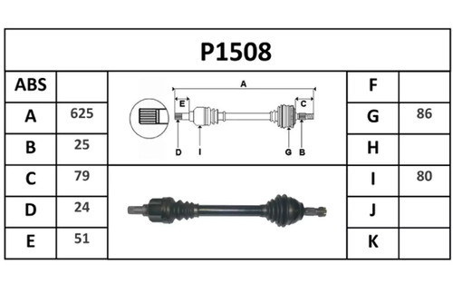 Semiasse bolk 640mm - bolk,