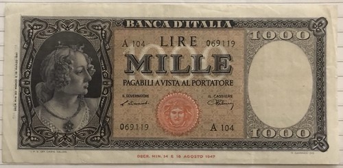 Banconota 1000 lire medusa - banconota,