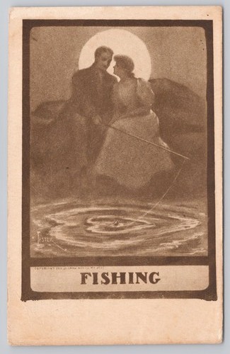 Cartolina pesca cuore - cartolina,