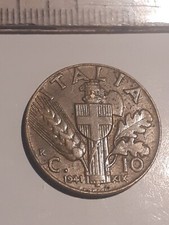 Moneta rara da 10 centesimi di lire 1941 Re e Imperatore Vittorio Emanuele III