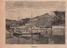 Stampa antica sarnico panorama - sarnico,