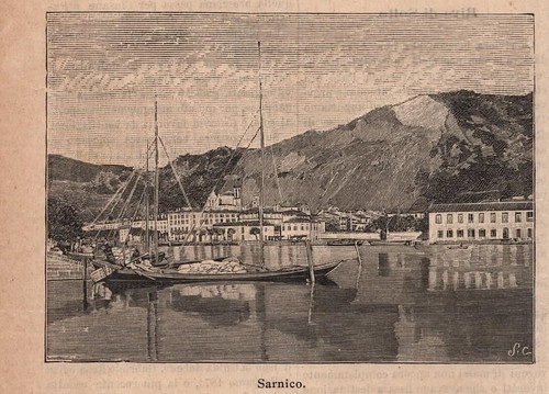 Stampa antica sarnico panorama - stampa,