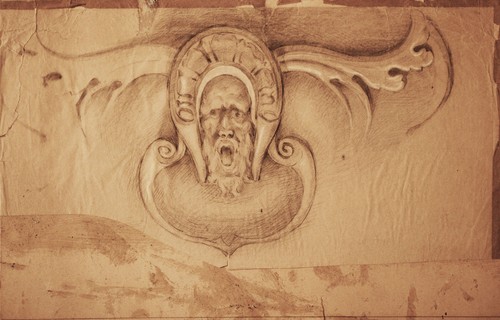 Mascherone fontana disegno - fontana,