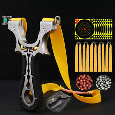 Potente Fionda Catapulta Manico Acciaio Inox Sling-Shot Kit Bersaglio Gioco