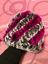 Cuffia Cappello Donna Ragazza Pelliccia Fur Rabbit Lapin Novità Ultimo