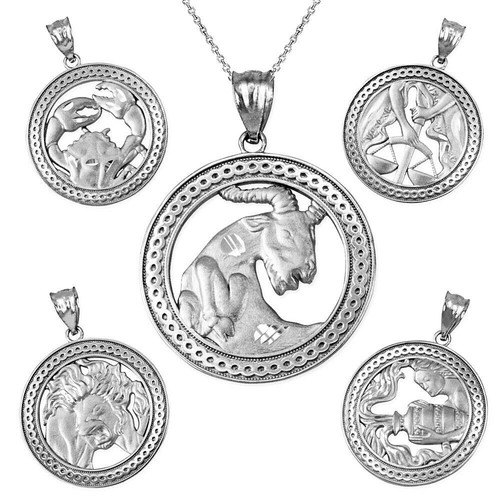 Sterling silver zodiac open - silver,
