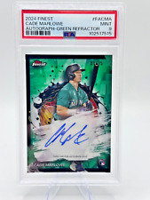 2024 Topps Finest Autografi Verde Ref FA-CMA Cade Marlowe (AU, RC) /75 PSA 9