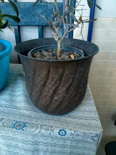 Antico vaso portavaso - vaso, rame