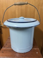 Antico vintage vaso da notte smaltato vaso da notte anni 40-50