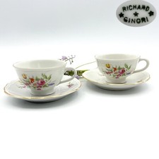 Tazzine da caffe Richard Ginori Servizio antico in porcellana tazze a fiori  '40