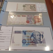 Vecchie Banconote Italiane Da Collezione In Lire Fior Di Stampa Lotto Z46