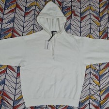 felpa con cappuccio cole buxton warm up taglia medium off white nuova allenamento boxe sport