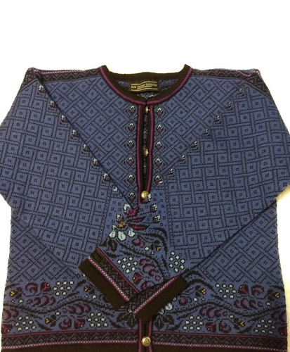 Cardigan maglione lana blu
