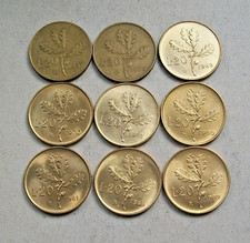 20 lire 9 monete 1957, 1958