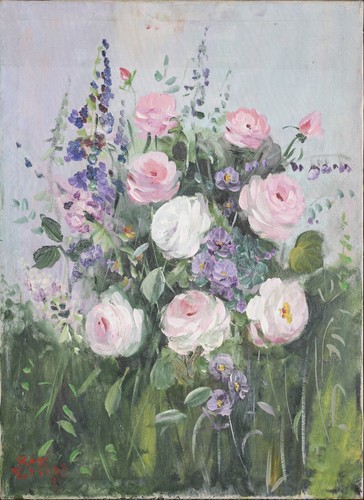 Quadro olio tela rose con - su,