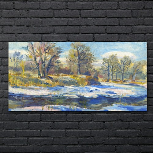 Quadro inverno neve foresta