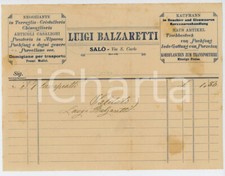1925 ca SALÒ Articoli casalinghi Luigi BALZARETTI Fattura per lavapiatti