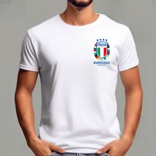 FRECS T-Shirt Uomo Maglia Italia Nazionale Calcio Celebrativa Europei 2024