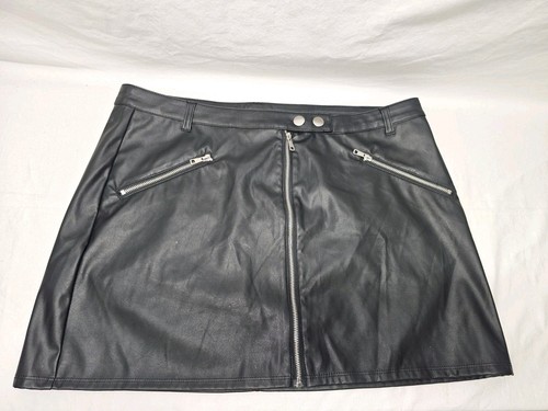 Minigonna moto nera ecopelle - minigonna,