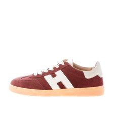 HOGAN scarpe donna H564 Sneaker Cool in camoscio bordeaux e beige pelle bianca