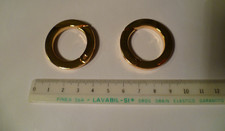 2 PZ Moschettone Tondo COLOR ORO LUCIDO Fibbia ad Anello a Scatto 36 / 25 MM