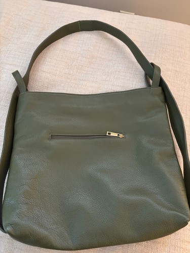 Borsa pelle verde - in,