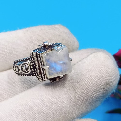 Anello veleno pietra luna - pietra,