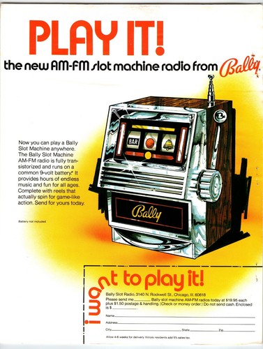 Bally slot machine radio - machine, fm